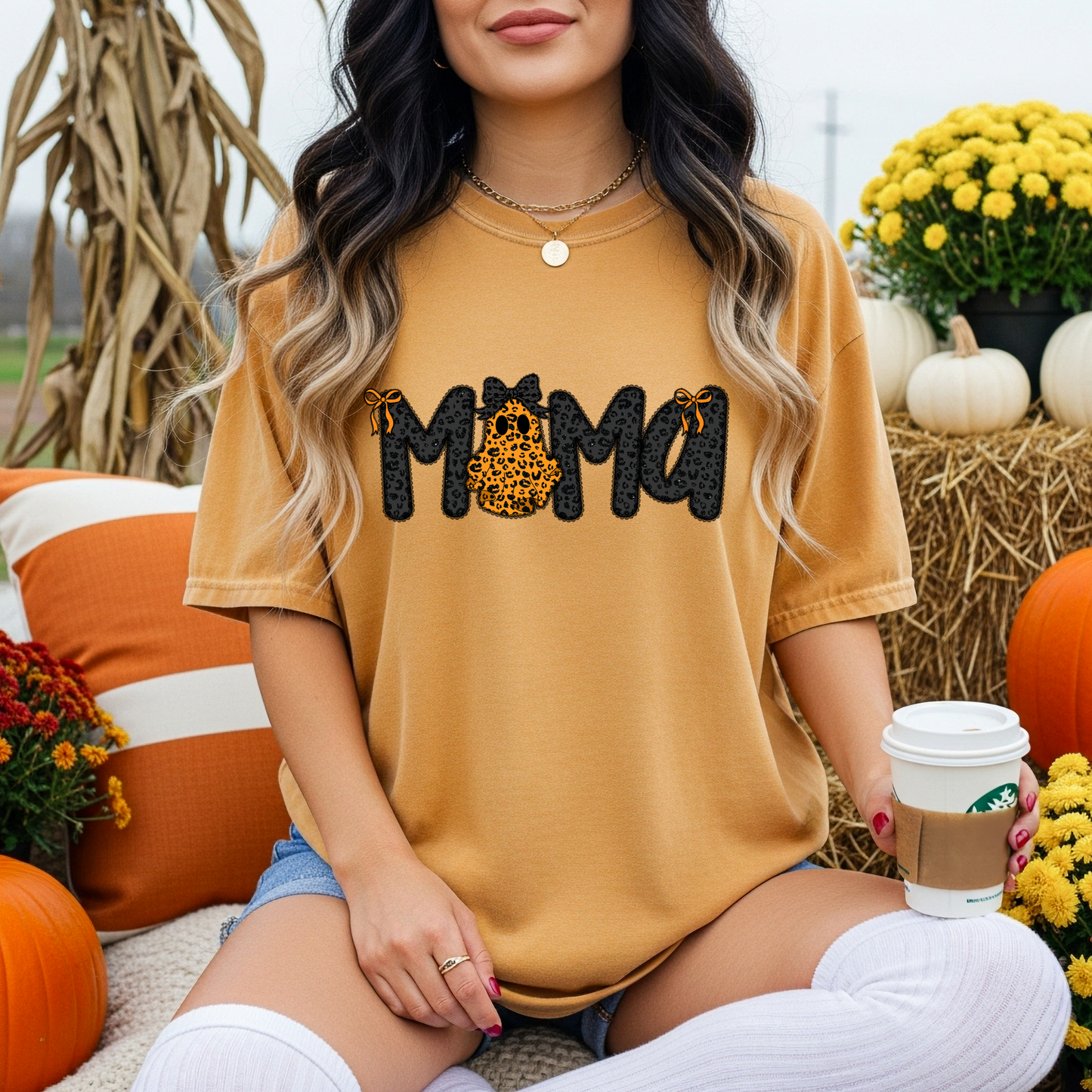 Spooky Mama DTF Transfer β Halloween Leopard Print Mom Shirt Design (Adult Size)