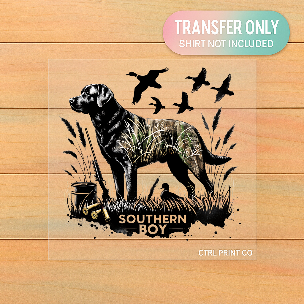 Southern Boy Hunting Lab | Youth DTF Transfer | Ready to Press | 6.5–7.5 inch