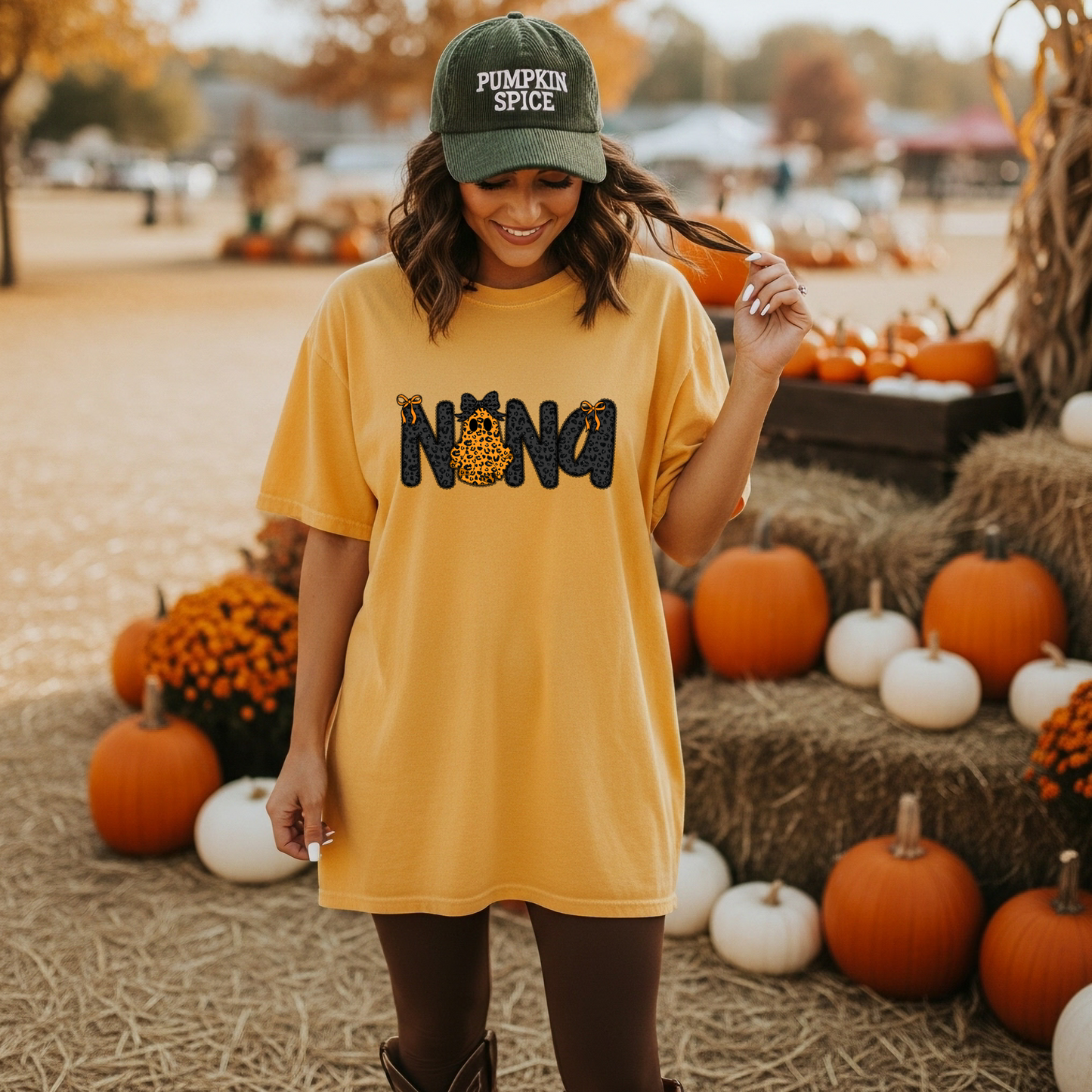 Spooky Nana DTF Transfer – Halloween Leopard Print Grandma Shirt Design (Adult Size)