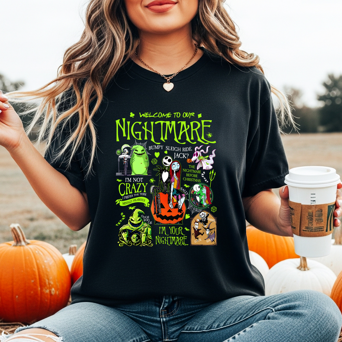 Welcome to Our Nightmare DTF Transfer – Adult Size Halloween Graphic | Ready to Press Heat Transfer