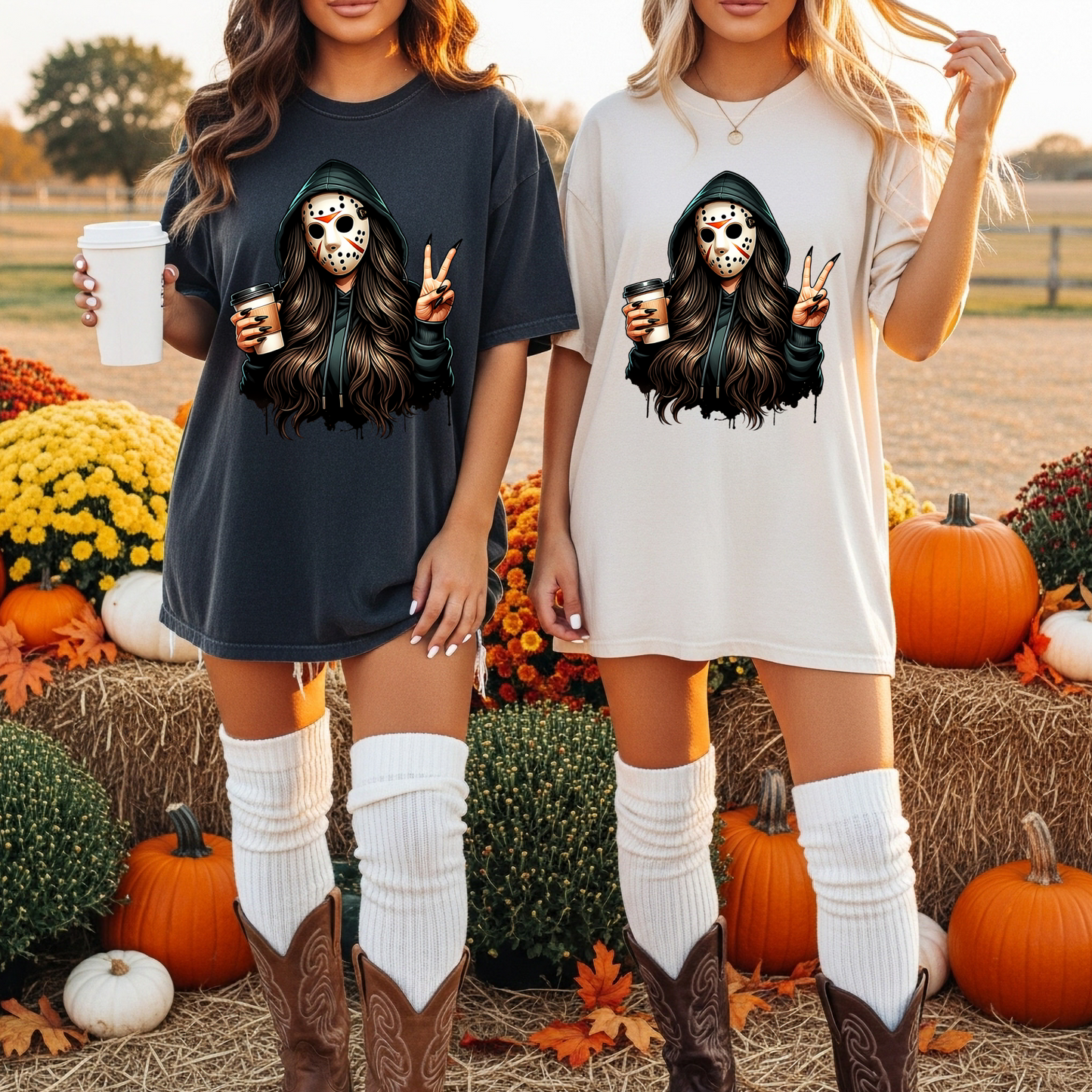 Peace Love Horror DTF Transfer – Adult Size Halloween Graphic | Ready to Press Heat Transfer