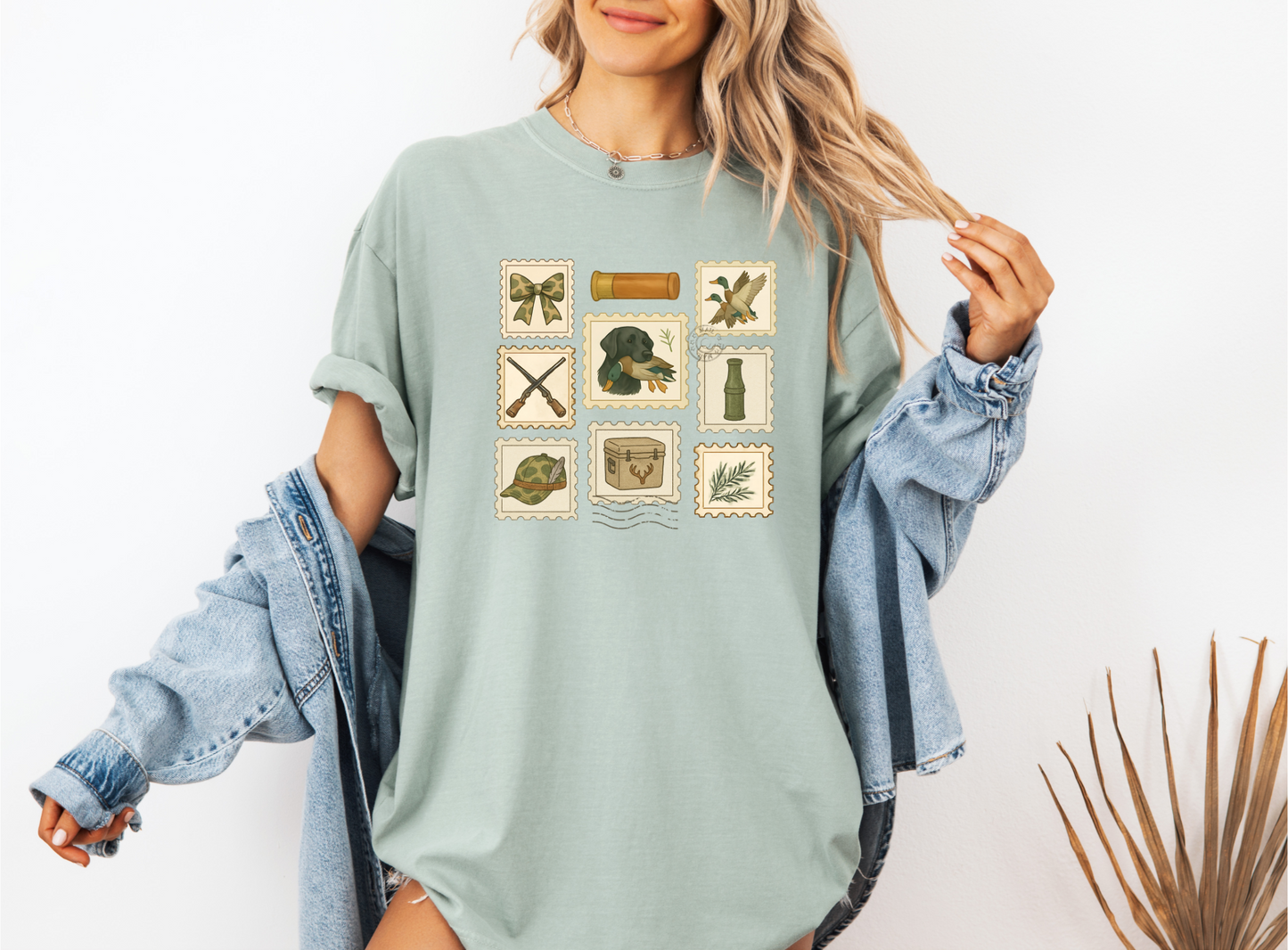 Hunting Postage Stamps DTF Transfer – Adult Size Outdoors Design | Girlfriend / Wifey Hunting Shirt Transfer