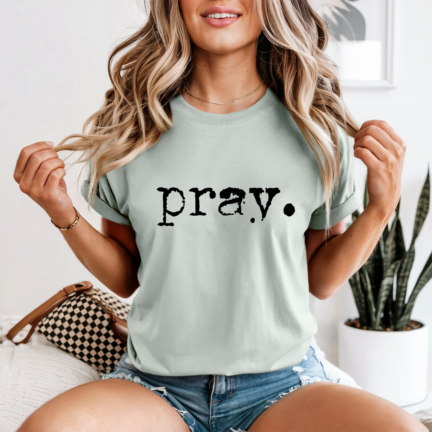 Pray DTF Transfer β Adult Size Faith Graphic | Christian Heat Press Design