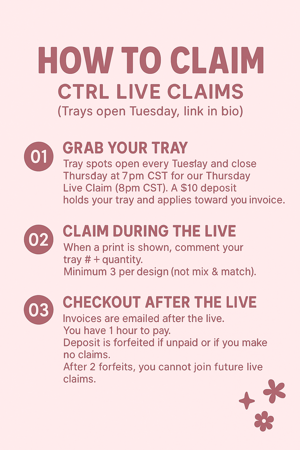 LIVE CLAIM TRAYS
