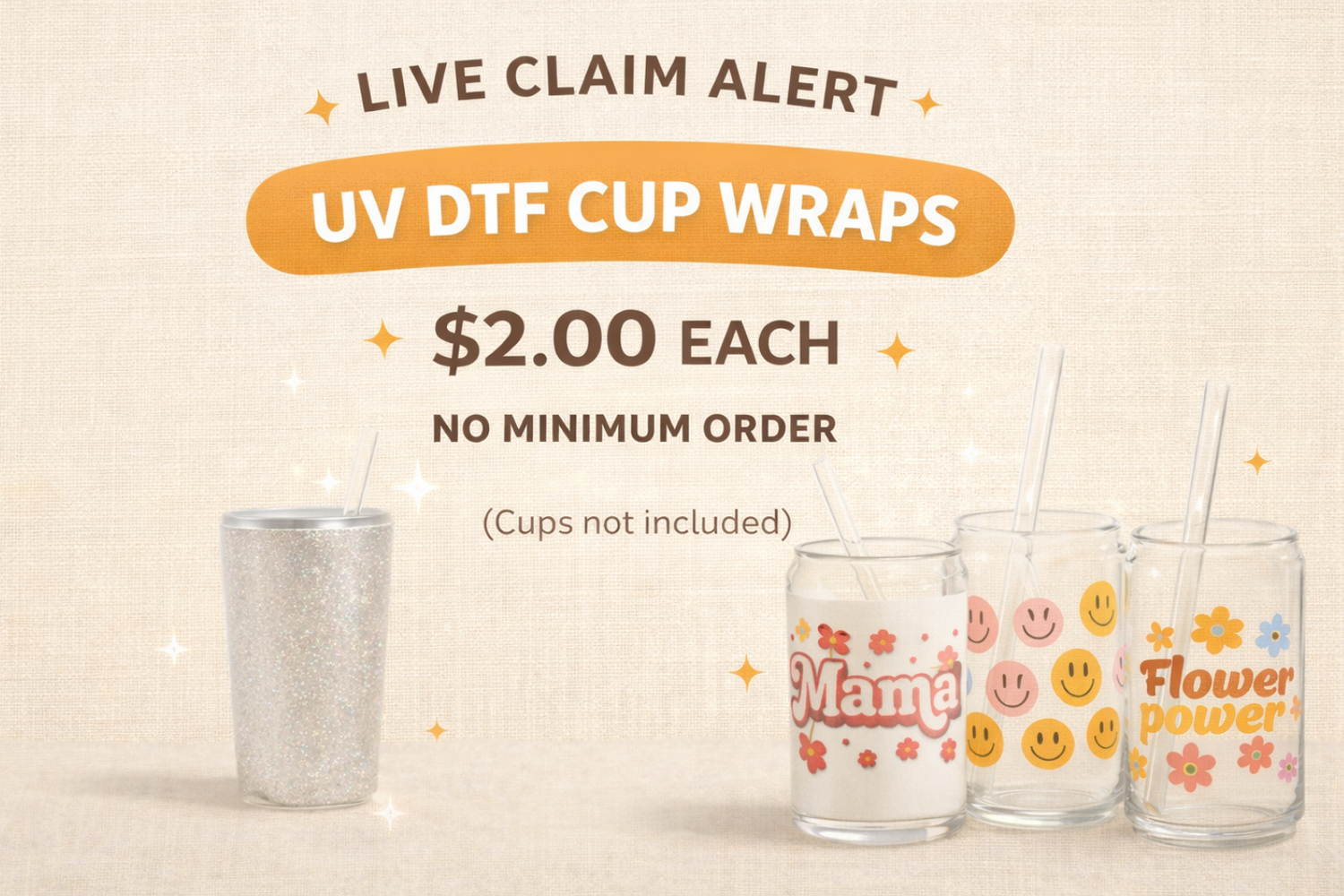 UV DTF Cup Wrap – Live Claim Checkout
