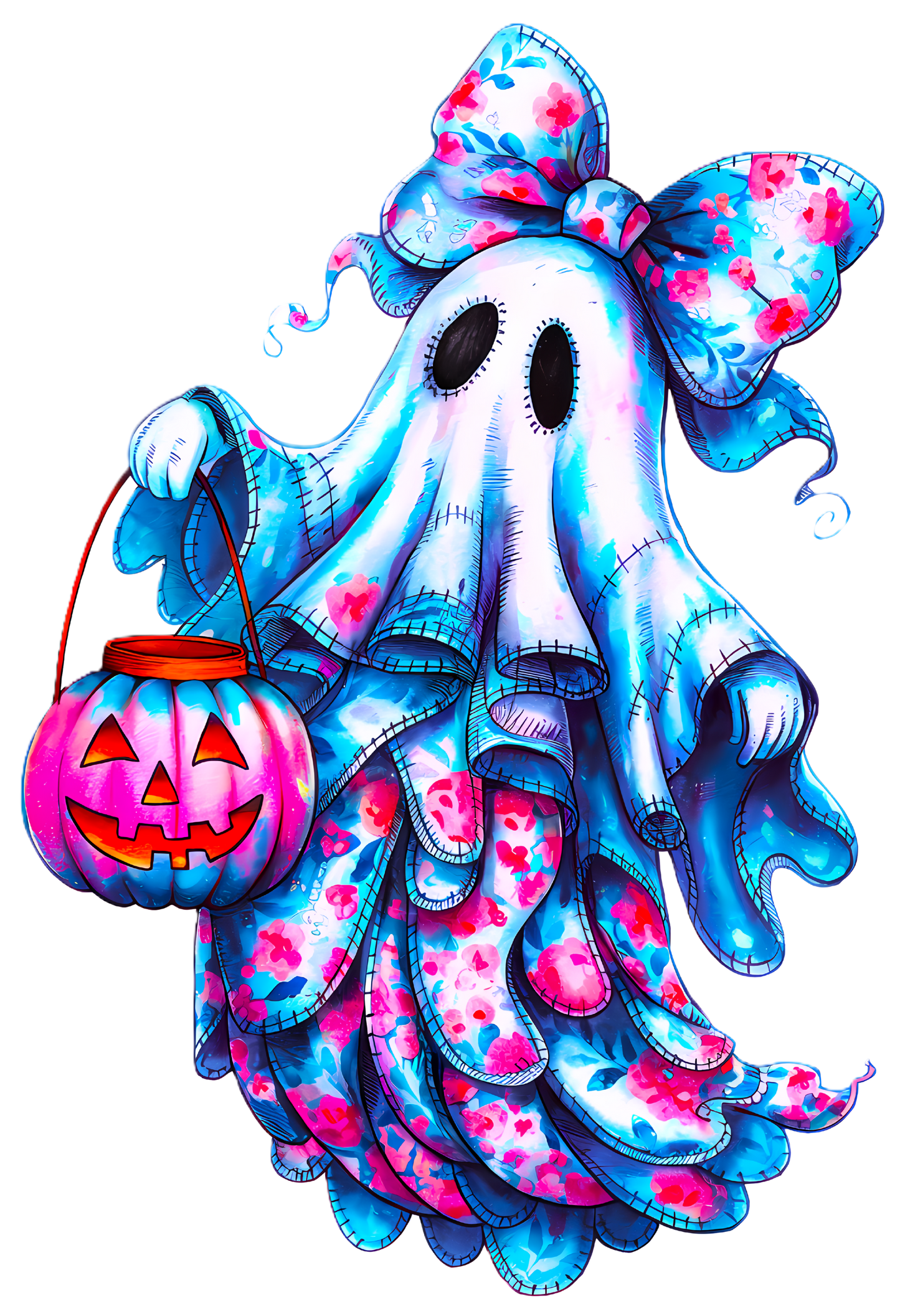 RTS FABRIC FLORAL GHOST DTF DIRECT TO FILM TRANSFER KIDS A1