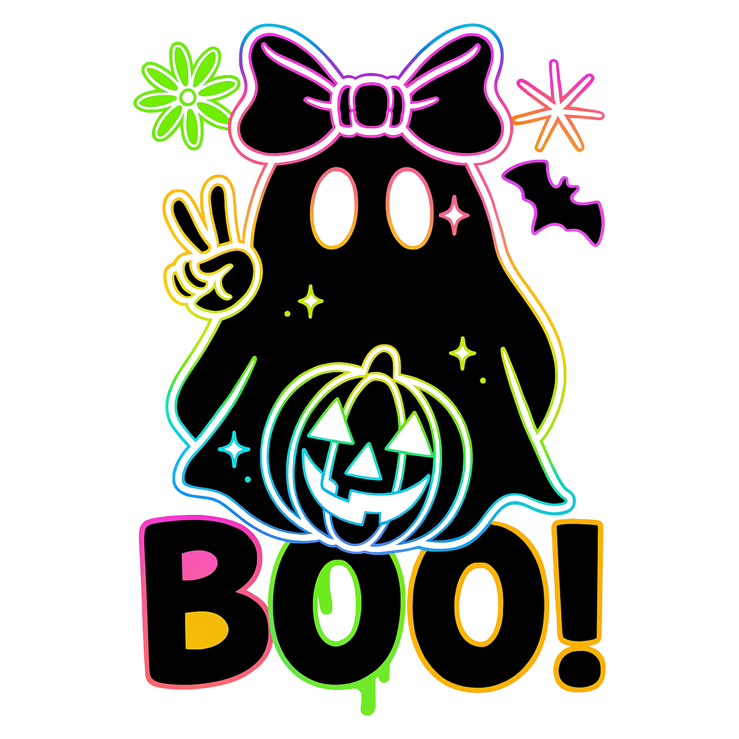 RTS COLOR POP BOO GHOST DTF DIRECT TO FILM TRANSFER KIDS A8