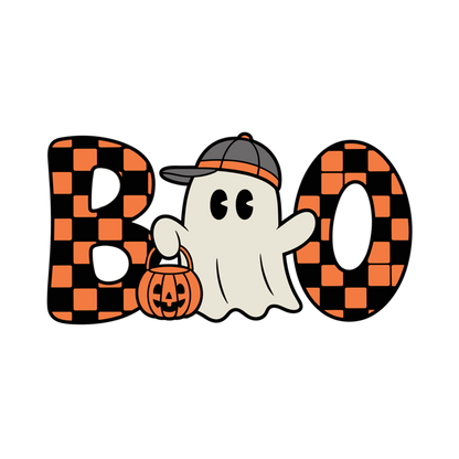 RTS HALLOWEEN BOO BOYS CHECKERED DTF DIRECT TO FILM TRANSFER KIDS A16