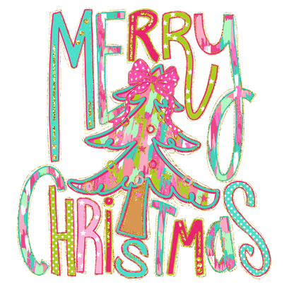 RTS WHIMSICAL MERRY CHRISTMAS TREE DTF DIRECT TO FILM TRANSFER ADULT A31