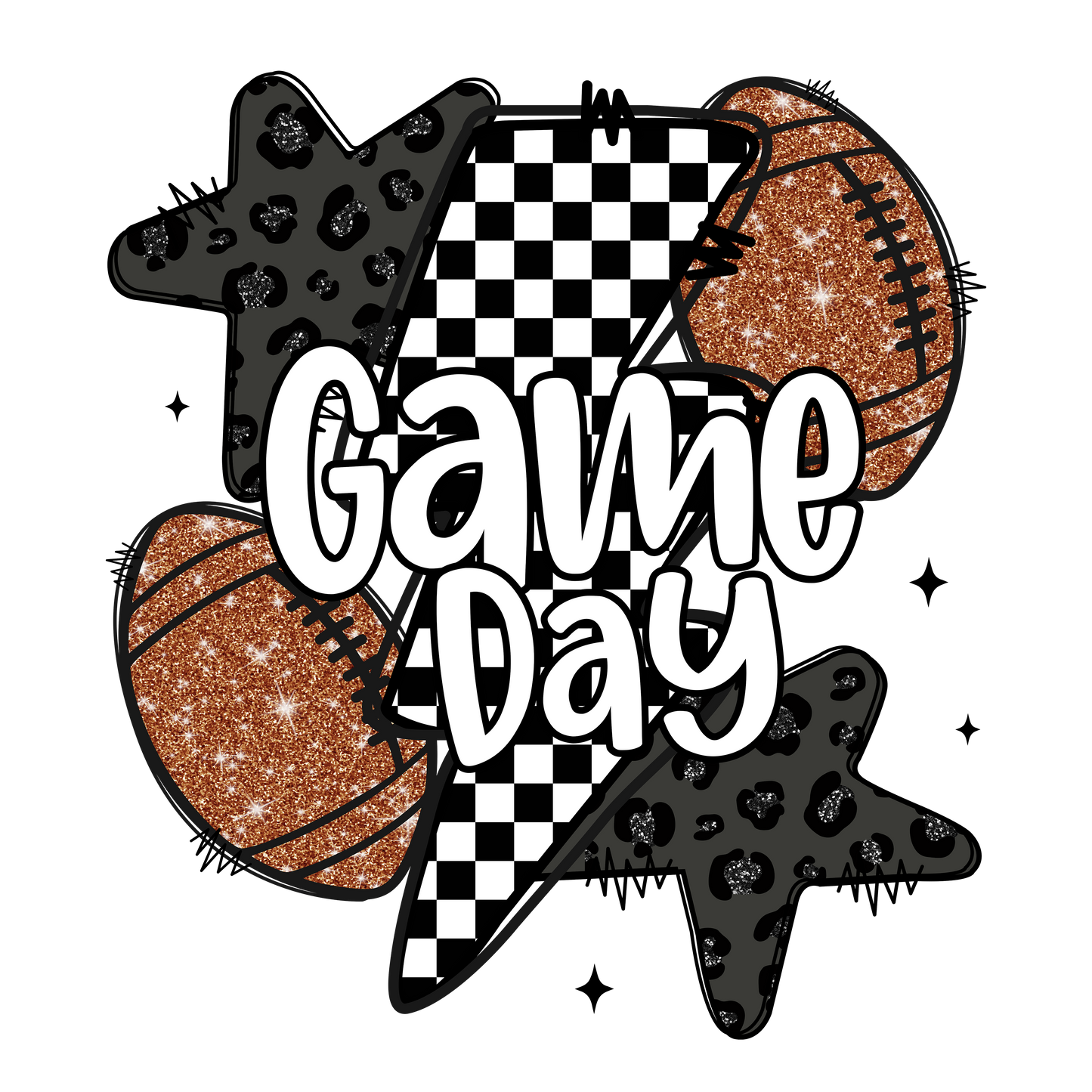 RTS CHECKERED GAME DAY DTF DIRECT TO FILM TRANSFER ADULT A38