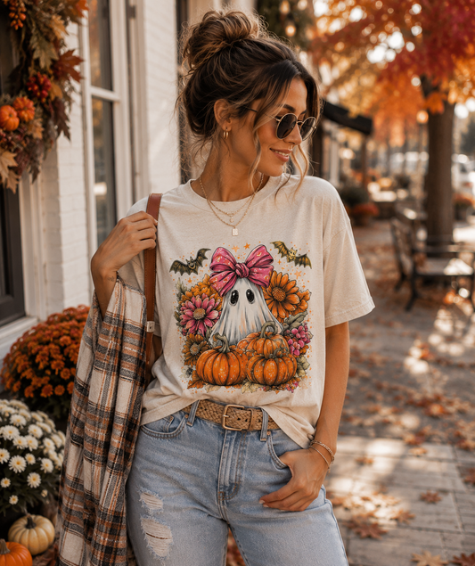 Pumpkin Patch Ghost | Adult DTF Transfer | Ready to Press