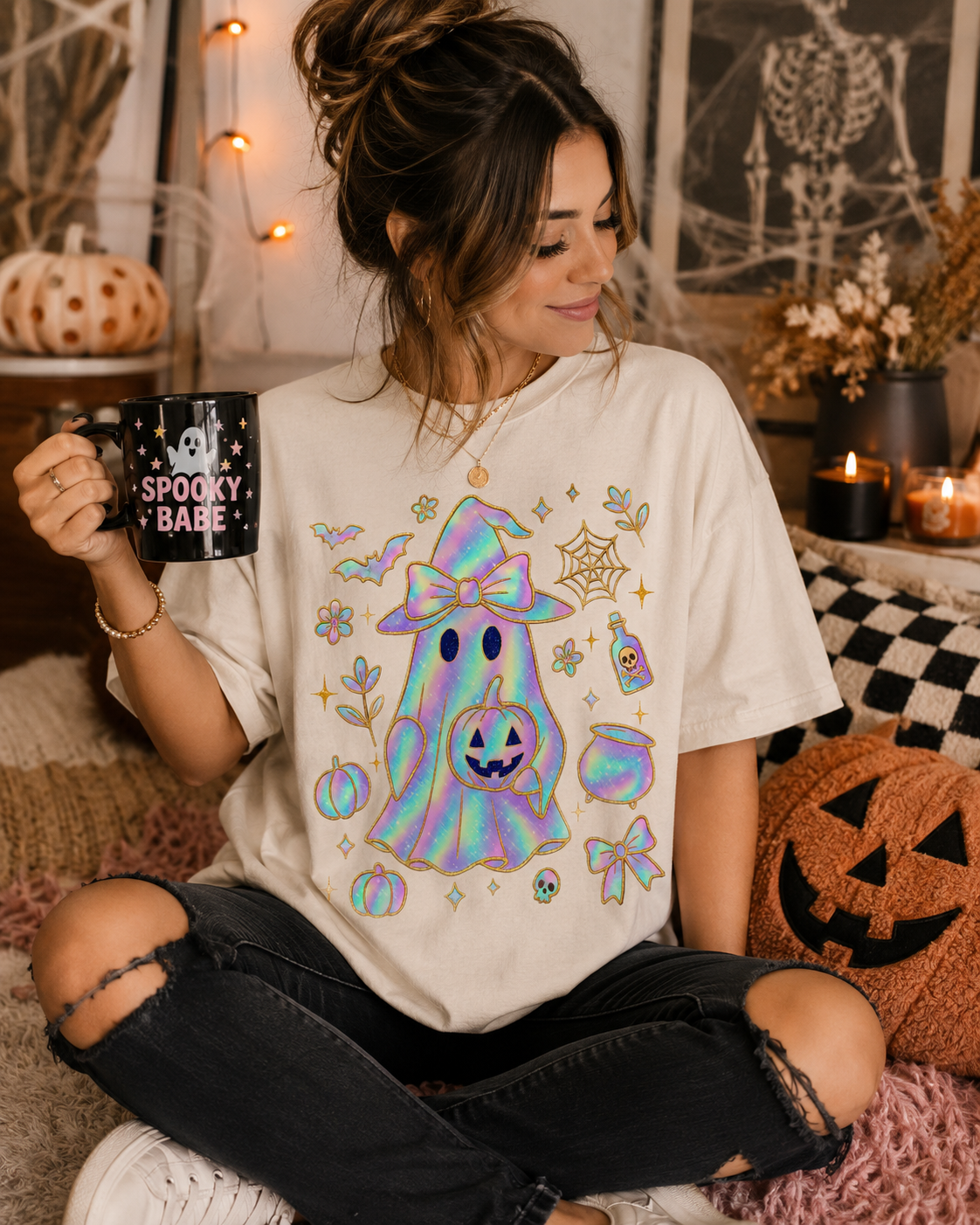 Pastel Witch Ghost | Adult DTF Transfer | Ready to Press