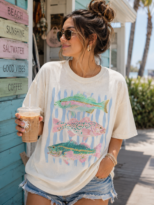 Pastel Coastal Catch | Adult DTF Transfer | Ready to Press