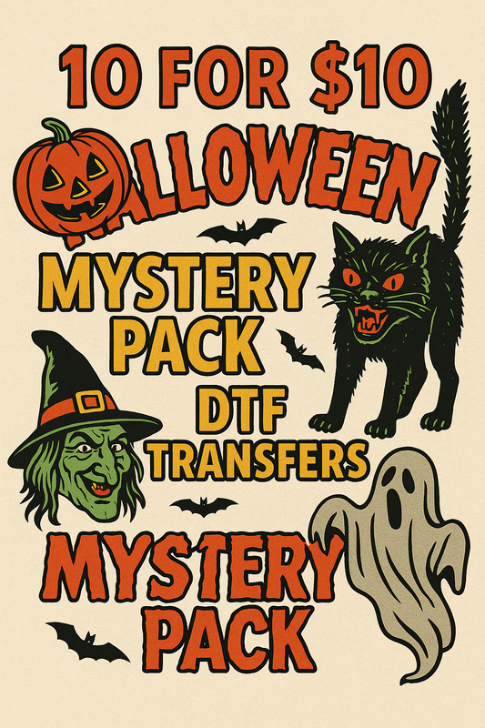 10 for $10 Halloween Mystery Pack | DTF Transfers | Ready to Press