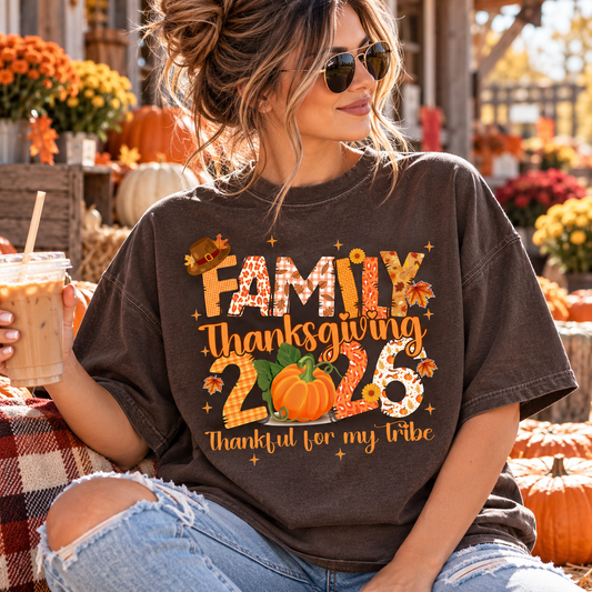 Family Thanksgiving 2026 | Adult DTF Transfer | Ready to Press