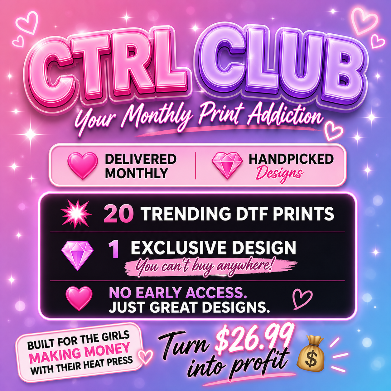 CTRL Club Monthly DTF Box | Subscription