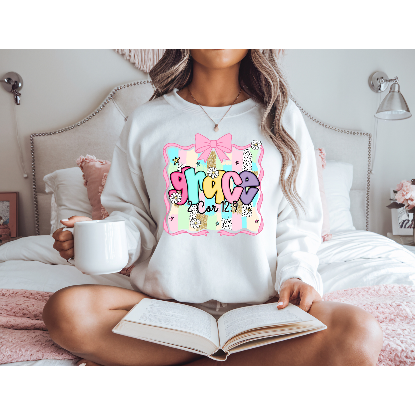 Grace Scripture DTF Transfer | 2 Corinthians 12:9 | Ready to Press