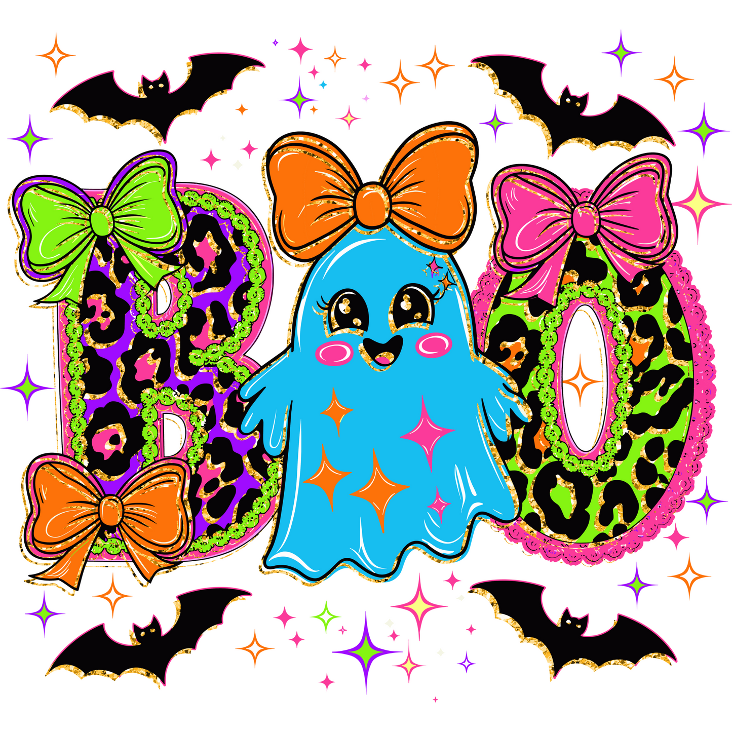 RTS NEON BOO DTF DIRECT TO FILM TRANSFER KIDS A2