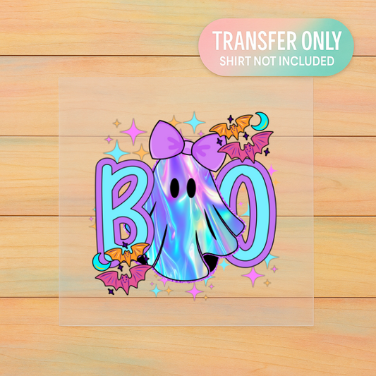Iridescent Girly Boo | Youth DTF Transfer | Ready to Press