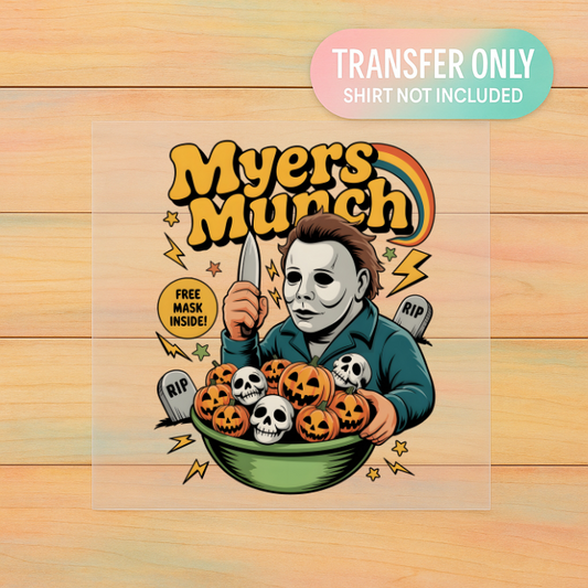 Myers Munch DTF Transfer – Horror Halloween Cereal Bowl Design | Adult Size 🎃🔪