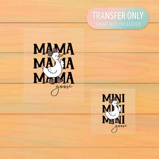 Mama & Mini Goose DTF Transfer Set – Matching Mommy & Me Design (Ready to Press)