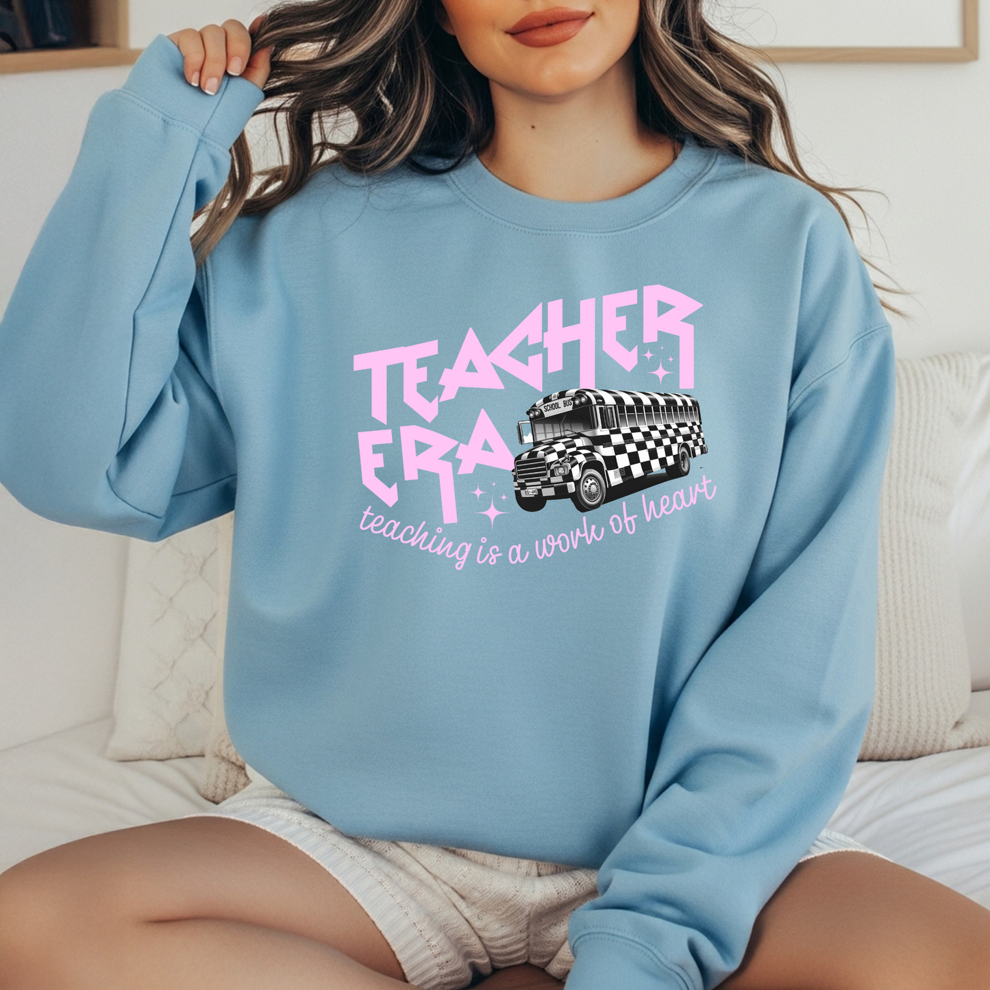 Teacher Era | Retro Checkered Bus DTF Transfer | Ready to Press