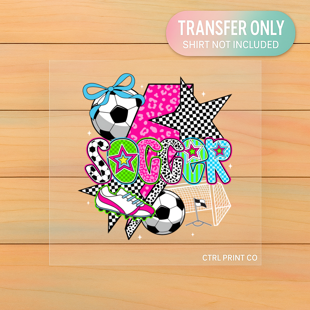 Checkered Soccer | DTF Transfer | Ready to Press