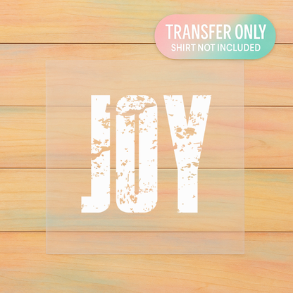 Joy | Distressed Christmas DTF Transfer | Minimal Holiday Shirt Design | Ready to Press