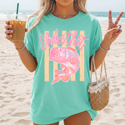 Shake That Pink Bass Fishing | Adult DTF Transfer | Ready to Press