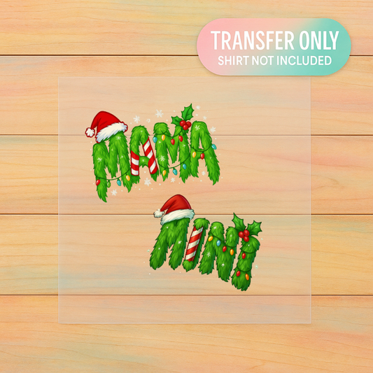 Mama + Mini Christmas DTF Transfer | Matching Holiday Set | Ready to Press