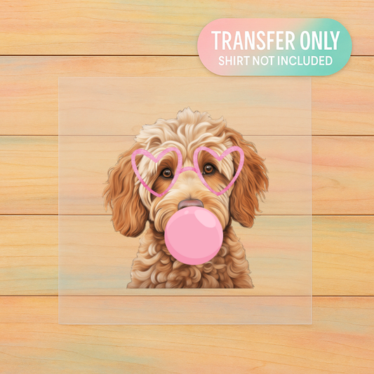 Puppy Love 💕 Bubblegum Doodle DTF Transfer | Trendy Dog Mom Design Ready to Press