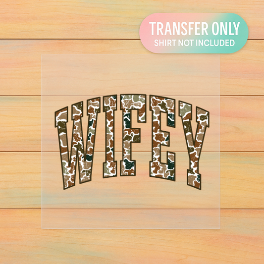 Camo Wifey DTF Transfer | Country Wife - Boutique Ready to Press Design