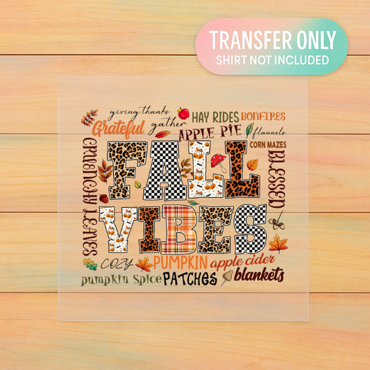 Fall Vibes DTF Transfer | Cozy Autumn Aesthetic Ready to Press Design