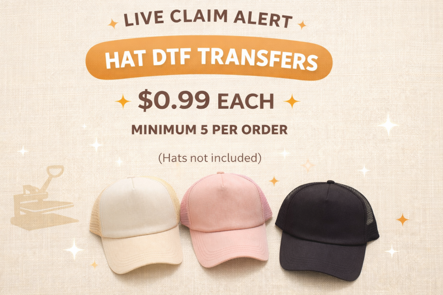Hat DTF Transfer – Live Claim Checkout
