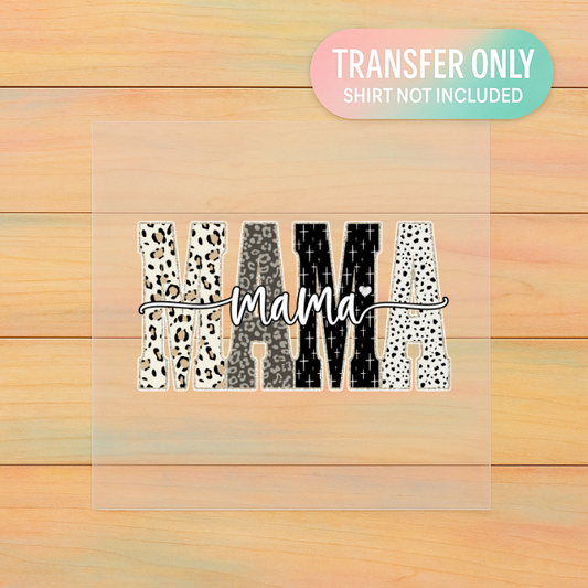 Neutral Animal Print MAMA DTF Transfer | Trendy Boutique Mom Design