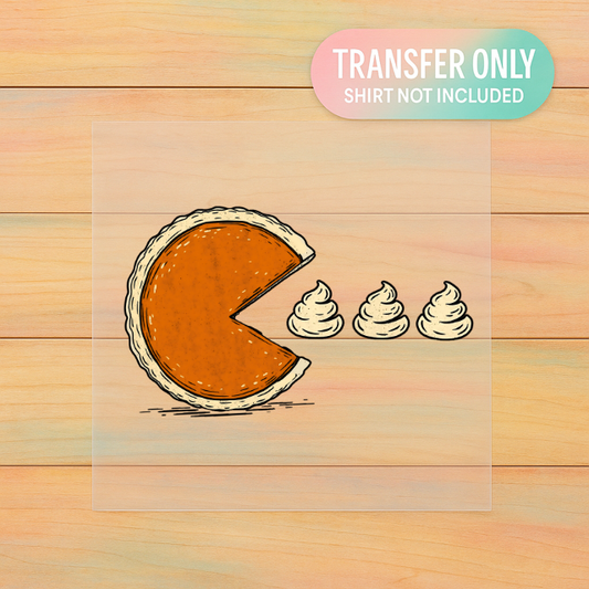 Pumpkin Pie Bite DTF Transfer | Funny Thanksgiving Dessert Design | Retro Fall Print