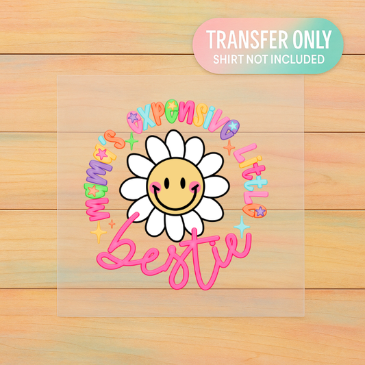 Mama’s Expensive Little Bestie | Kids Graphic Tee | Smiley Flower