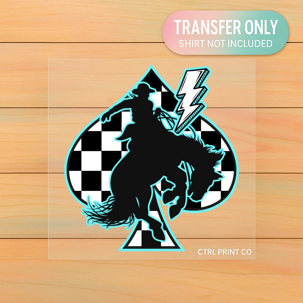 Checkered Cowboy| DTF Transfer | Ready to Press