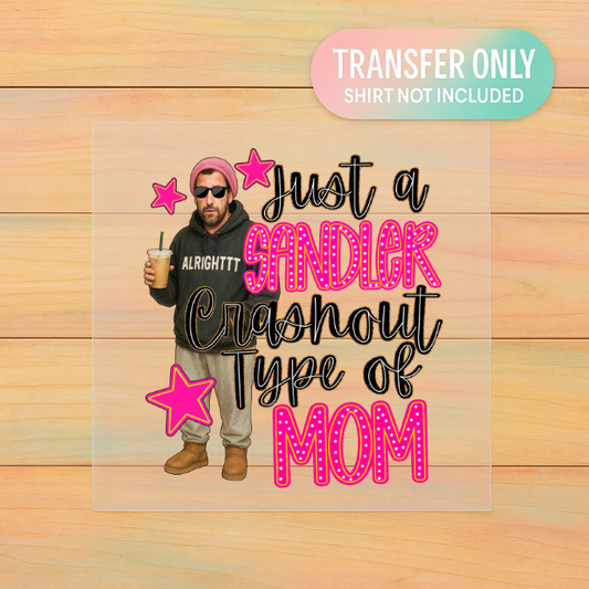 Just a Comfy Crashout Type of Mom DTF Transfer | Cozy Oversized Hoodie Mom Print | Funny Mom Design