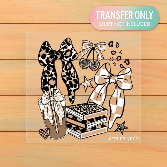 Coffee - Books - Bows | DTF Transfer | Ready to Press
