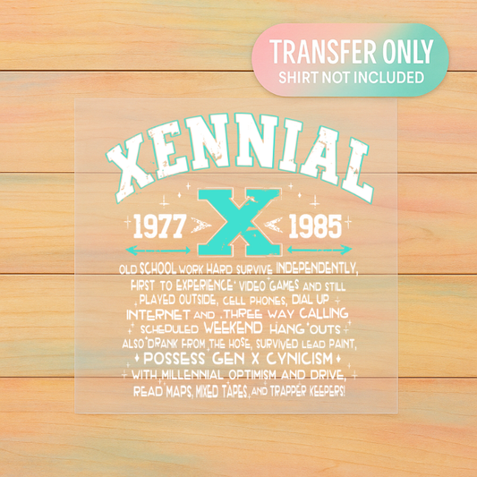 Xennial DTF Transfer | 1977–1985 Old School Gen X + Millennial Print | Retro Nostalgia Design