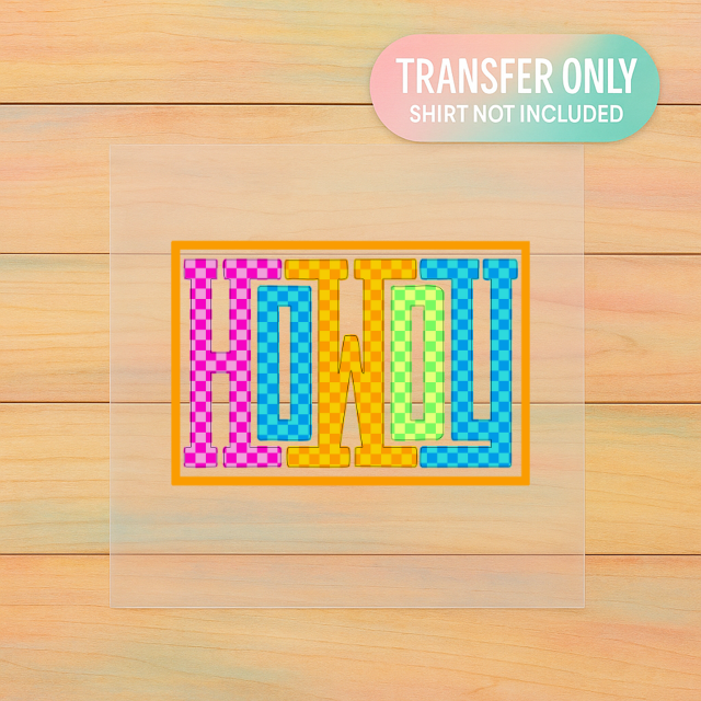 Howdy Retro DTF Transfer – Neon Western Graphic (Ready to Press)