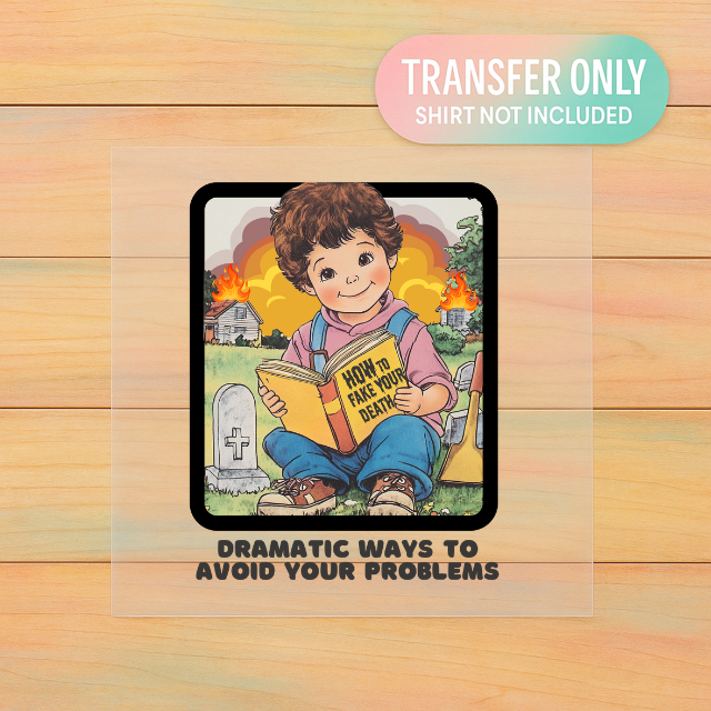 Dramatic Ways to Avoid Your Problems | Funny Retro Book DTF Transfer | Ready to Press