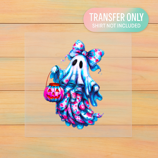 Fabric Floral Ghost | Youth DTF Transfer | Ready to Press