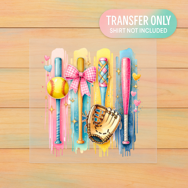 Softball Drip Bats (Women & Teens) | DTF Transfer | Ready to Press