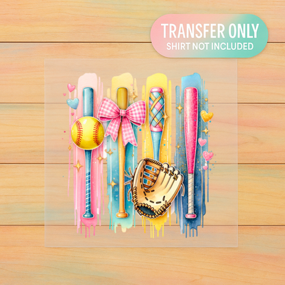 Softball Drip Bats (Women & Teens) | DTF Transfer | Ready to Press