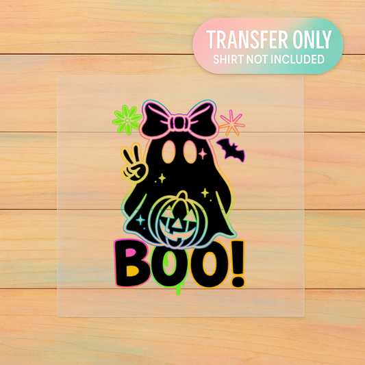 Color Pop Ghost Boo | Youth DTF Transfer | Ready to Press