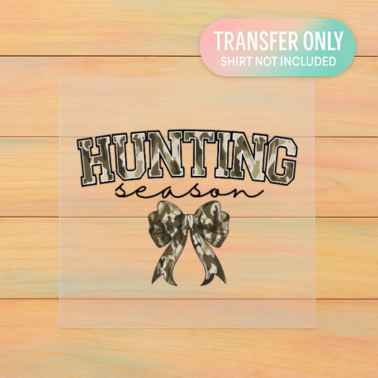 Hunting Season DTF Transfer | Camo Bow Graphic Shirt Design