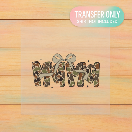 Camo Ducks Mama Bow – Adult DTF Transfer | Ready to Press Heat Transfer