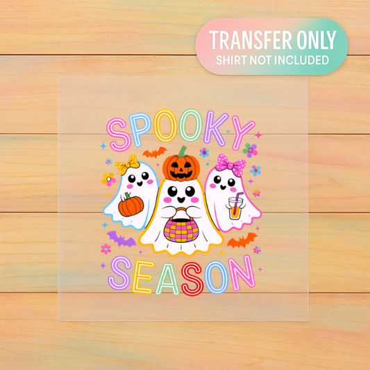 Spooky Season Neon Ghosts | Youth DTF Transfer | Ready to Press